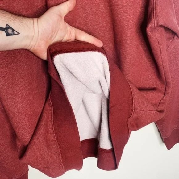 Columbia Red Fluffy Fleece Quarter Zip Durable Pullover High Neck Sweatshirt XL - Picture 7 of 12